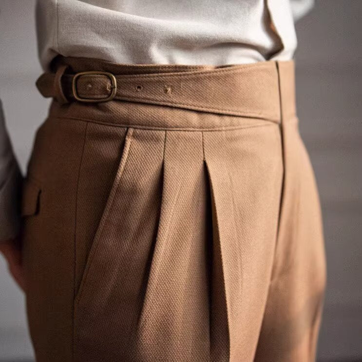 British Belted Formal Pants