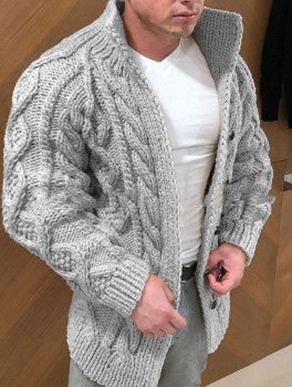 Men Wool Button Cardigan