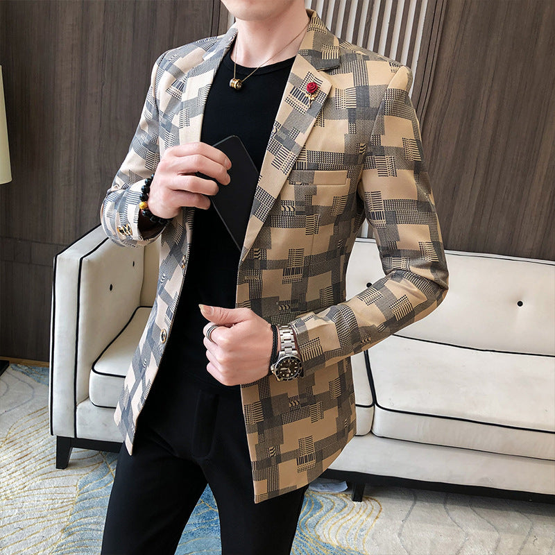 Checkered Slim Blazer