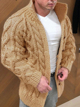 Men Wool Button Cardigan