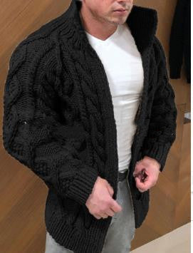 Men Wool Button Cardigan