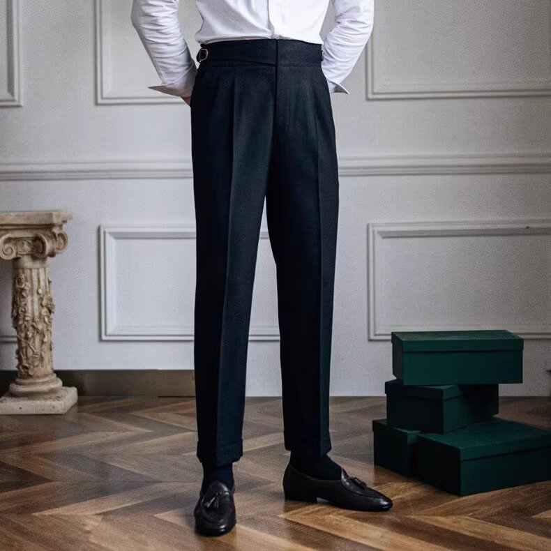 British Belted Formal Pants