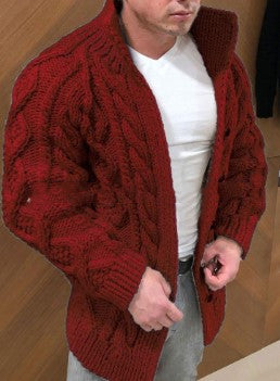 Men Wool Button Cardigan