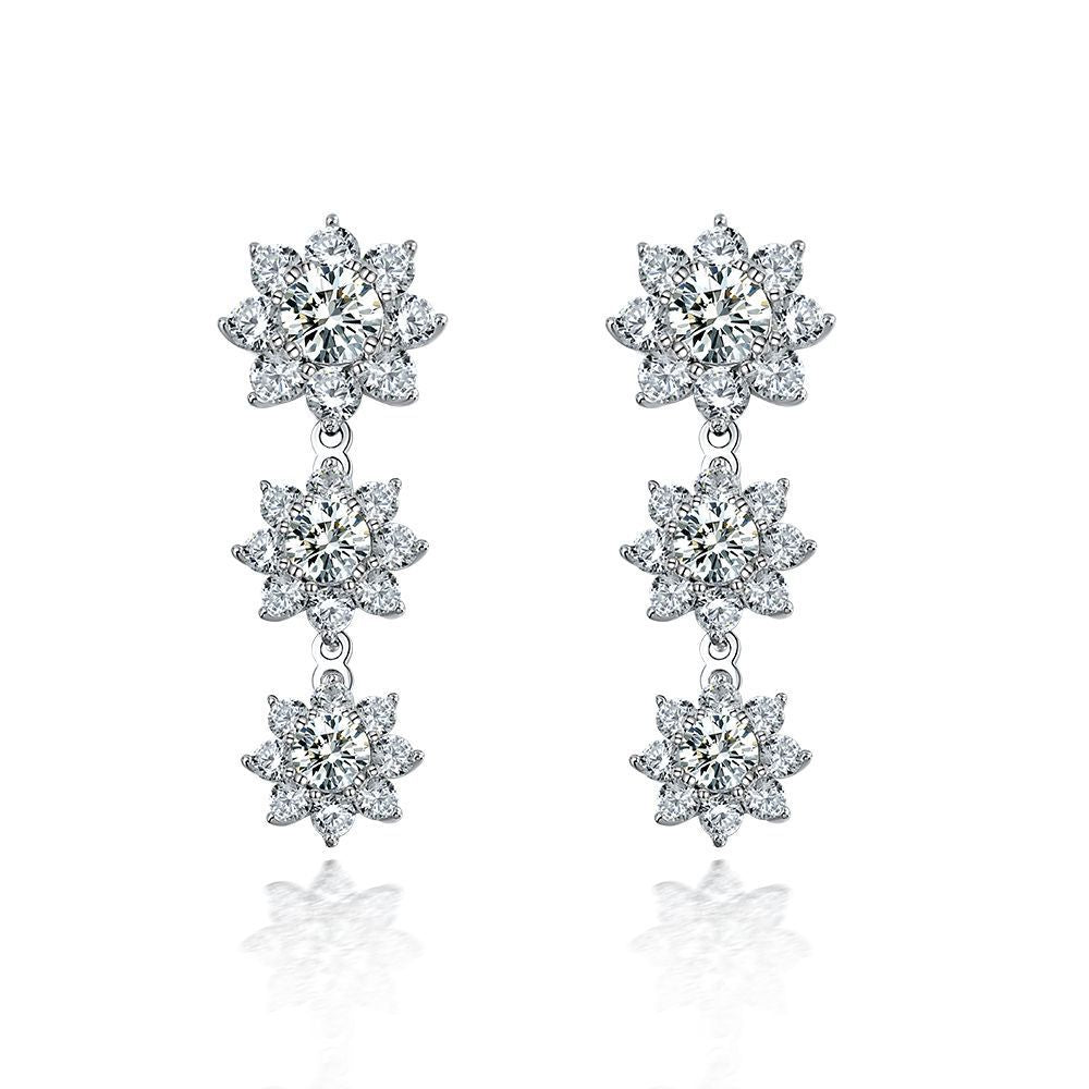 Sapphire Floral Diamond Earrings