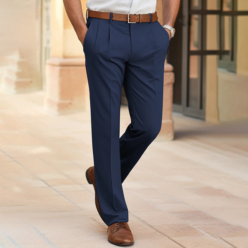 Men's Mid-Waist Casual Suit Pants