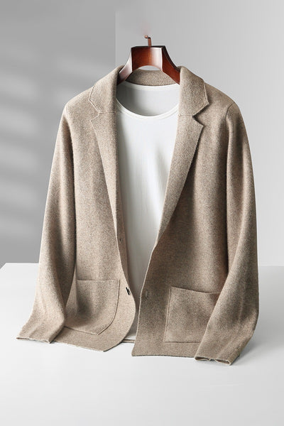 Lapel V-neck Knitted Cardigan for Men