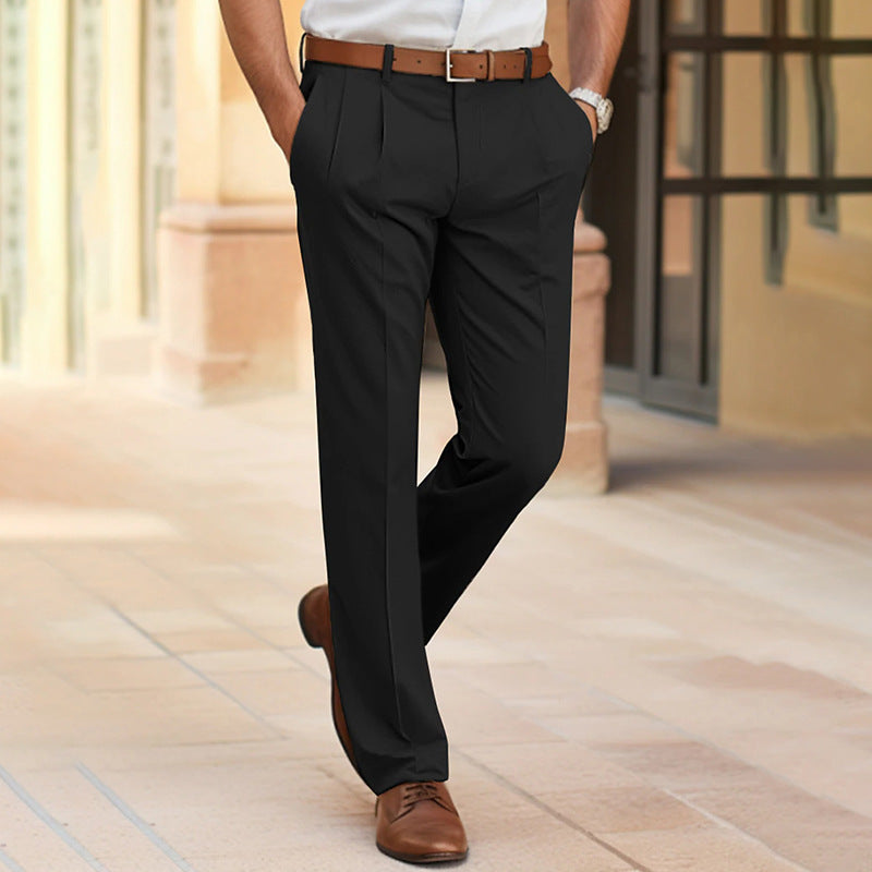 Men's Mid-Waist Casual Suit Pants