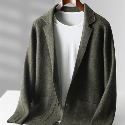 Lapel V-neck Knitted Cardigan for Men