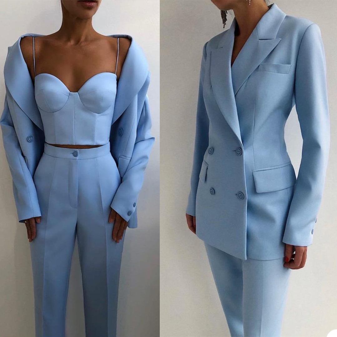 Double Breasted Peaked Lapel Suit