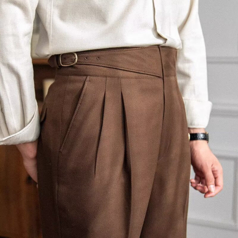 British Belted Formal Pants