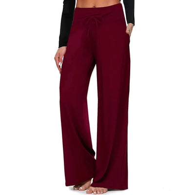 High Waisted Pajama Wide-leg Trousers