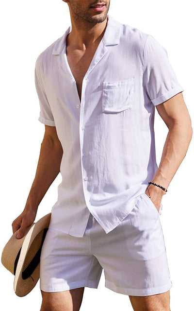 Sophistaire Linen Short Sleeve Button Up