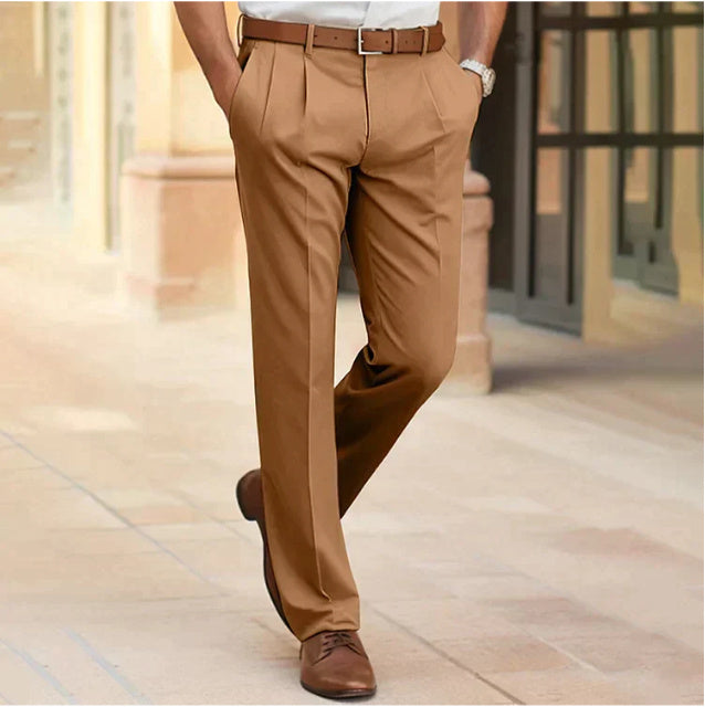 Men's Mid-Waist Casual Suit Pants