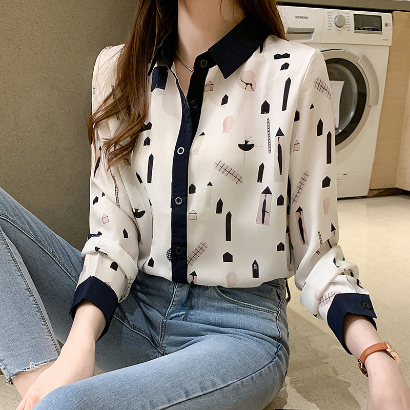 Chiffon Printed Shirt Women