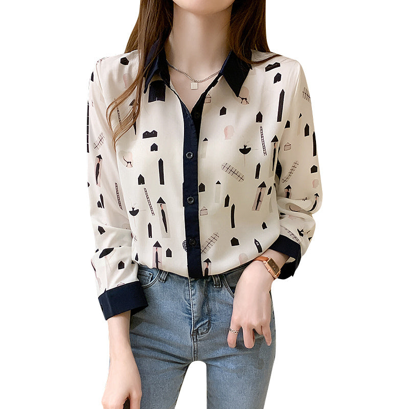 Chiffon Printed Shirt Women