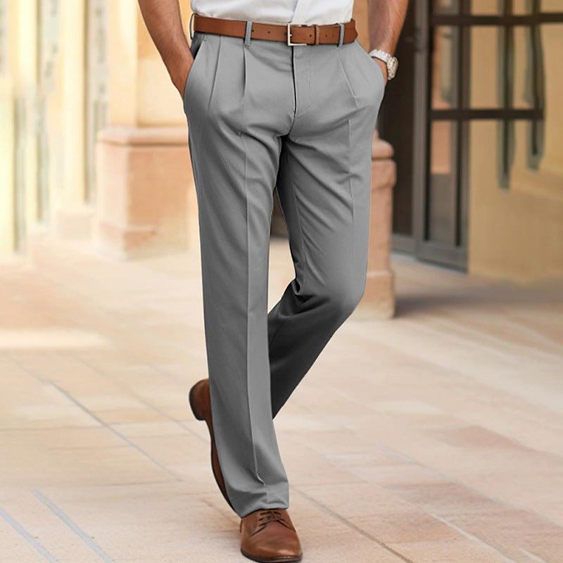 Men's Mid-Waist Casual Suit Pants