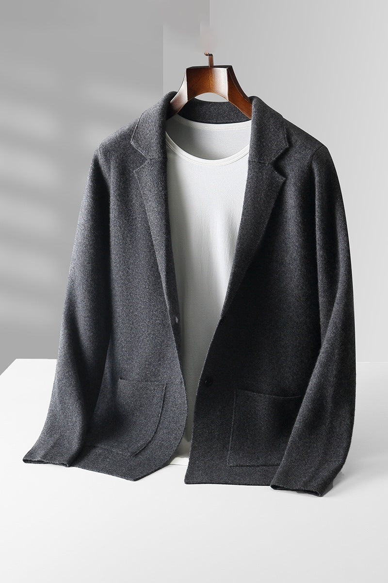 Lapel V-neck Knitted Cardigan for Men