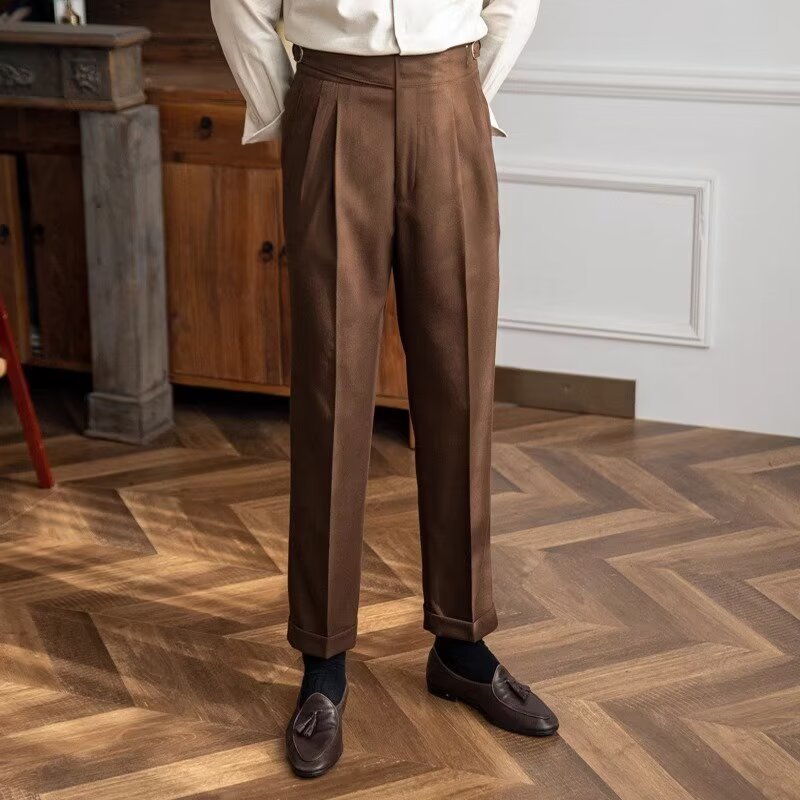 British Belted Formal Pants